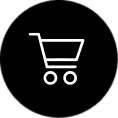 Modern online shopping cart icon, minimalist design in black outline, representing e-commerce and digital retail concepts.